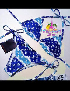 Blue Louis Vuitton 2 piece Bikini