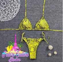 Load image into Gallery viewer, Yellow Snakeskin Two Piece Set
