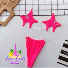 Load image into Gallery viewer, Neon Pink Invisible Two Piece Set
