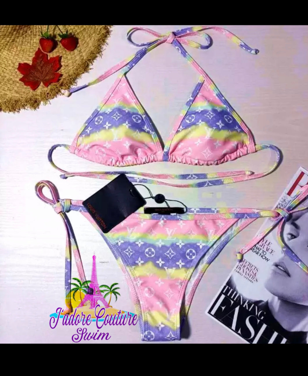 Multicolored Louis Vuitton 2 piece Bikini – J'adore Couture Swim