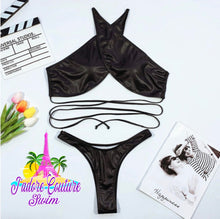 Load image into Gallery viewer, Snakeskin Black Two Piece Set
